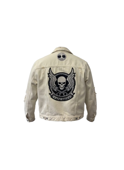 Veste en jean “Café Racer Samurai” – Style biker &amp; esprit japonais